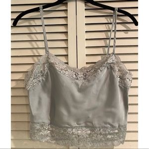 Grey/teal cropped tank from Brandy Melville